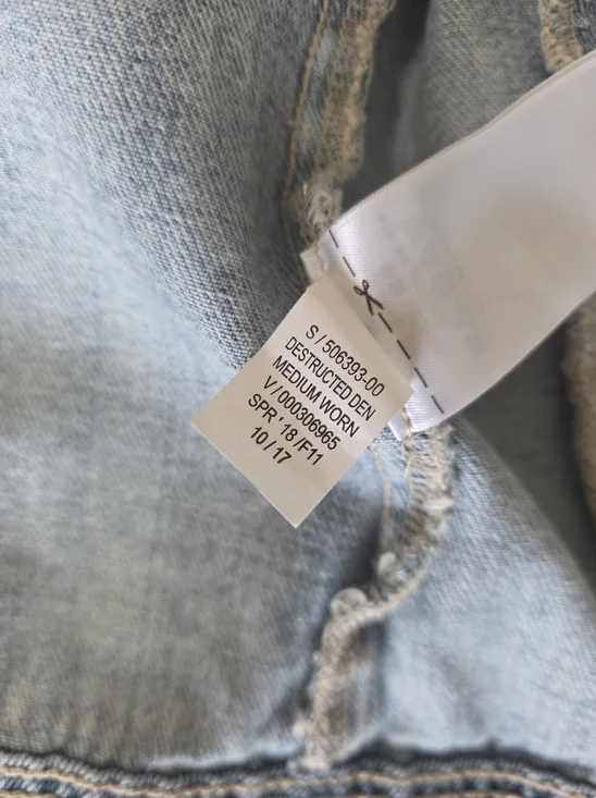 Old Navy, Small - Distressed Denim Jacket, Light Wash - Picture 5 of 6